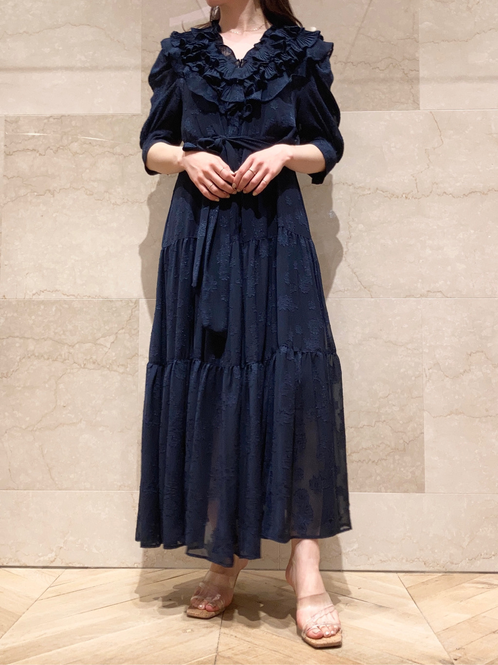 新品未使用✨SNIDEL 新木優子 デニム ワンピース ペチコート付 マキシ丈 SNIDEL and sweet Collaboration #40 SNIDEL × YUKO ARAKI