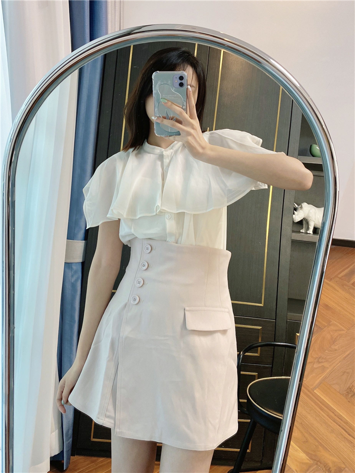 Sustainableハイウエストキュロットショートパンツ　　 1 Ind Fubail / Sustainableハイウエストキュロットショートパンツ