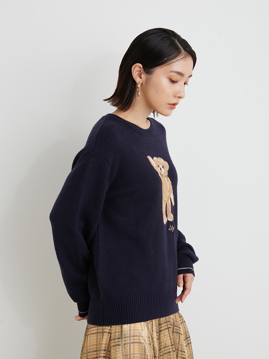 LILYBROWN Lily Bearプルオーバー ブルー リリーベア リリーブラウン