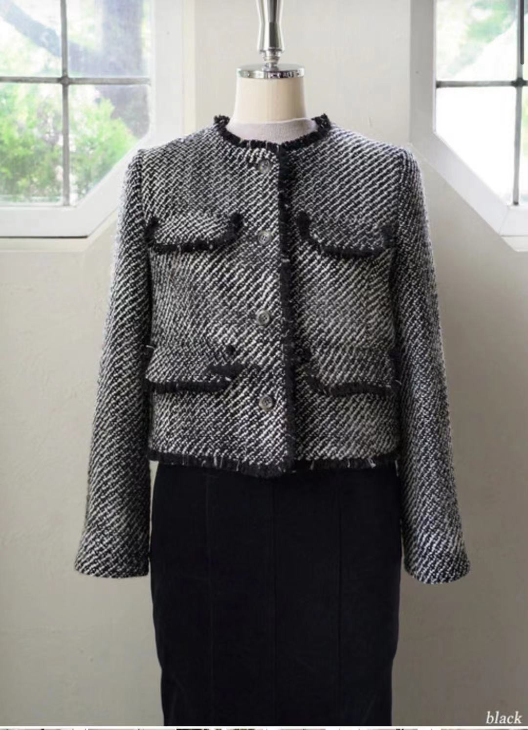 Fubail / Wool-Blend Fancy Tweed Jacket
