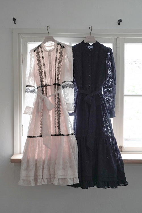 Fubail / Jacquard Lace Belt Long Dress