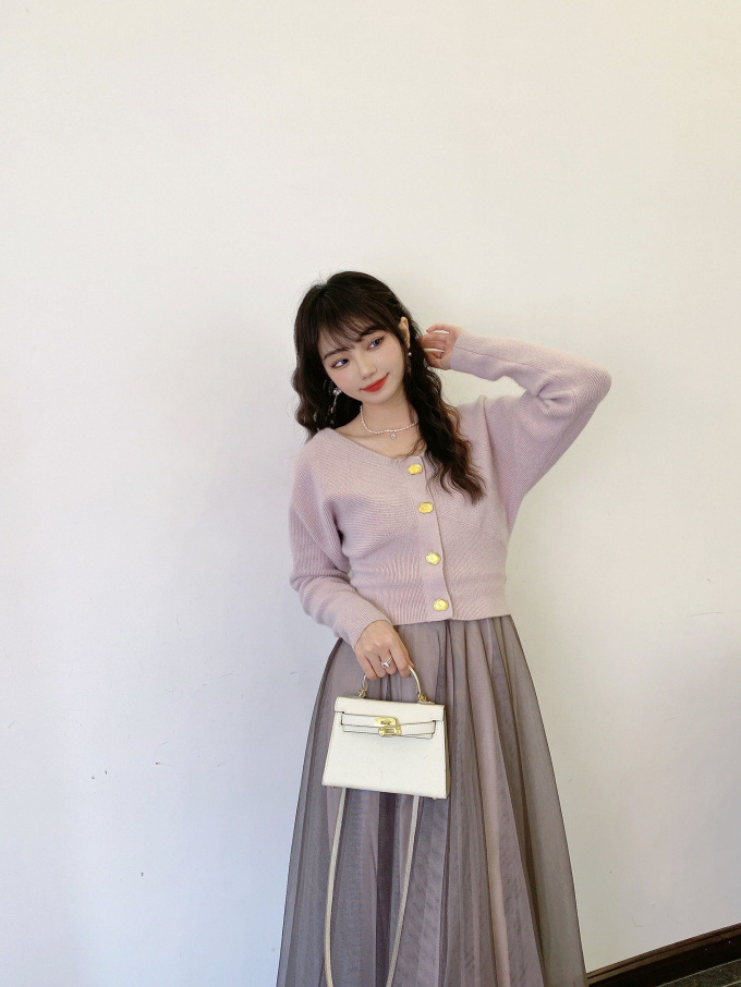 Fubail / フレアチュールコンビニットワンピース