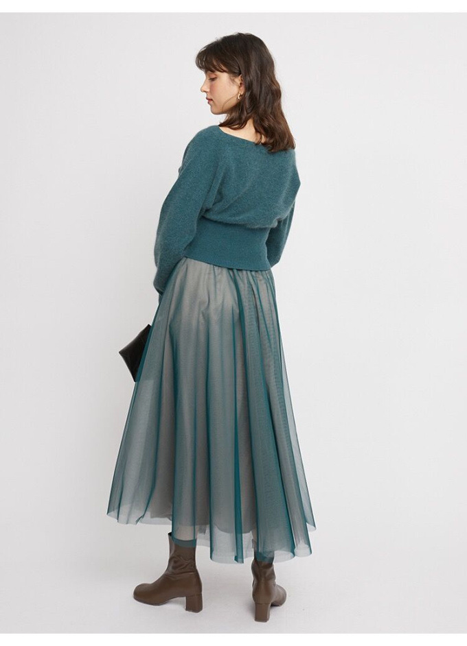 Fubail / フレアチュールコンビニットワンピース